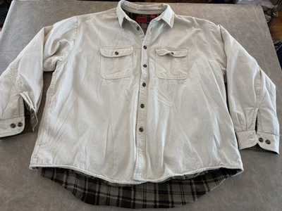 Vtg Arrow Work Wear Fleece Lined Shacket Flannel Button Up Shirt 2XL - Image 1 of 4