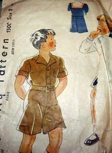 *LOVELY VTG 1930s DRESS BOYS SAILOR SUIT Sewing Pattern 2 Years - Picture 1 of 3