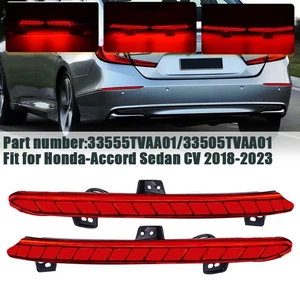 Smoked Rear LED Reflector Lights for Honda Accord 10th Gen Rear Bumper 2018-2022 - Picture 1 of 13