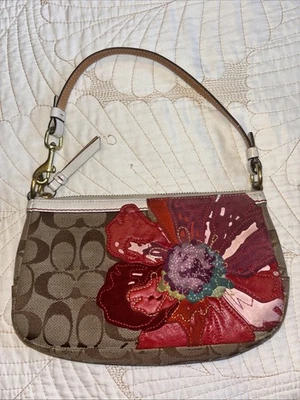 Bolso clutch pequeño COACH Signature flor amapola floral Demi J05Q-6264 edición limitada Foto 1 de 4