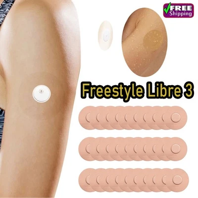 MARKENLOS 30 Stück Pflaster für Freestyle Libre 3 Sensor mit BELÜFTUNGSLOCH wasserfest DE