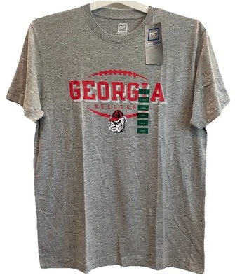 KNIGHTS APPAREL Georgia Bulldogs Football T Shirt Gray S, M, L, XL, 2XL, 3XL 🔥NEW🔥NCAA Soft