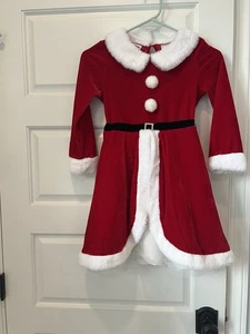 Blueberi Boulevard Christmas Mrs. Clause Girls Dress-up Red Velvet Dress - Picture 1 of 3