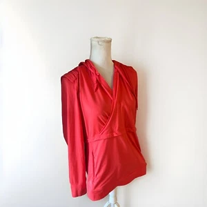 Athleta women’s Coral Hoodie V Neckline Zip Pockets Large - Picture 1 of 11
