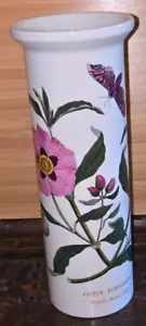 Portmeirion Botanic Garden Purple Rock Rose Vase, 6.75 " Tall Butterflies - Picture 1 of 4