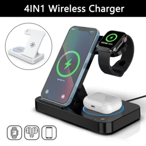 4 in 1 Wireles Charging Dock Station for Apple Watch iPhone 17 16 15 14 13 12 11 - Picture 1 of 19