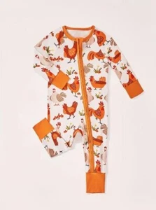 NEU Bauernhof Huhn Baby Mädchen Jungen Bambusfaser Strampler Overall Schlafanzug Schlafanzug - Bild 1 von 6