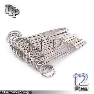 12 Iris Scissors 4.5" Straight Surgical Dental Instruments - Picture 1 of 3