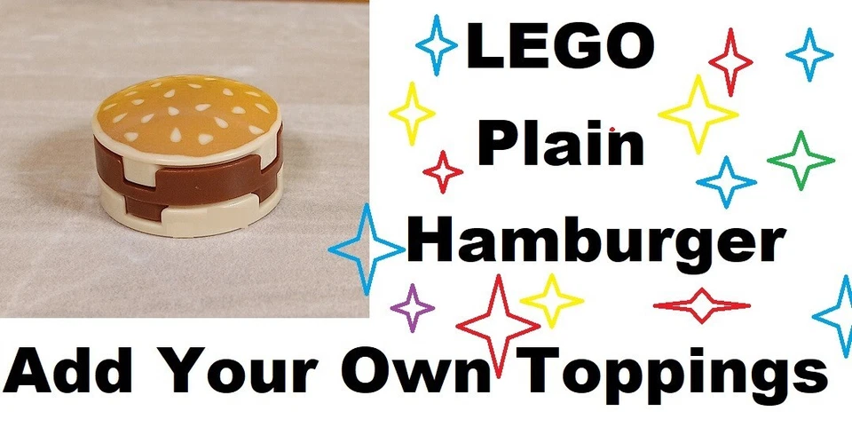LEGO Hamburger Hold the Mayo Ketchup Mustard Plain Cheeseburger Bun Fast Food - Image 1 of 1
