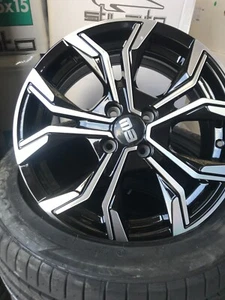 4 CERCHI IN LEGA DA 15" PER SMART FORFOUR RENAULT TWINGO MODUS ELITE MOD EJ12 - Foto 1 di 16