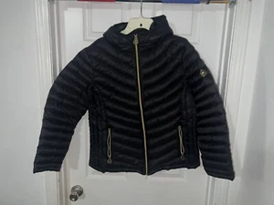 Michael Kors Big Girls Hooded Black Puffer Jacket Youth XXL                    Z - Picture 1 of 6