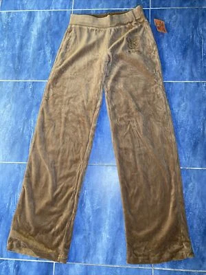 Pantalones deportivos Hale Bob Y2K vintage XS marrón caramelo algodón terciopelo terciopelo nuevos DEFECTUOSOS Foto 1 de 4