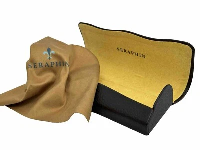 NEW Seraphin Hard Eyeglasses Clamshell Case Snap Closure With Yellow Cloth - Image 1 of 4