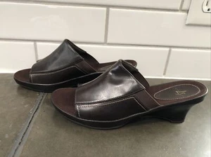 Women's Life Stride open toe high heel shoes size 8, brown - Picture 1 of 14