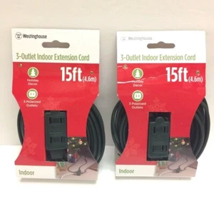 Lote/2 Cable de Extensión Interior Polarizado 3 Salidas, Navidad, Iluminación Vacacional Verde - Imagen 1 de 4