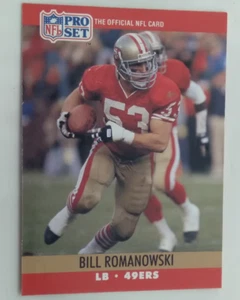 Tarjeta de novato 1990 Pro Set Football #642 Bill Romanowski RC EXCELENTE 642 49ERS - Imagen 1 de 2