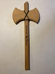 VTG Medieval Times Collectible Wood Fighting Knight Battle Axe Sword Toy Nice - Picture 1 of 5