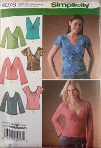 Simplicity 4076 modisches Schnittmuster UNGESCHNITTENES Stricktop Shirt variiert 16 18 20 22 24 - Bild 1 von 8