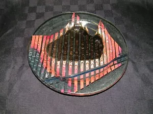 Christopher Robin Johnson Studio Art Glass 9" plate Artist Signed Fused Chris - Picture 1 of 12