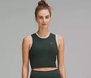 Lululemon Size 12 Varsity Scoop Neck Cropped Tennis Tank, Legacy Green, NWT - Picture 1 of 5