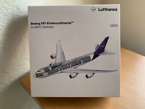 Herpa 1:500 Lufthansa Boeing 747-8 Intercontinental ~ D-ABYC ~ READ DESCRIPTION