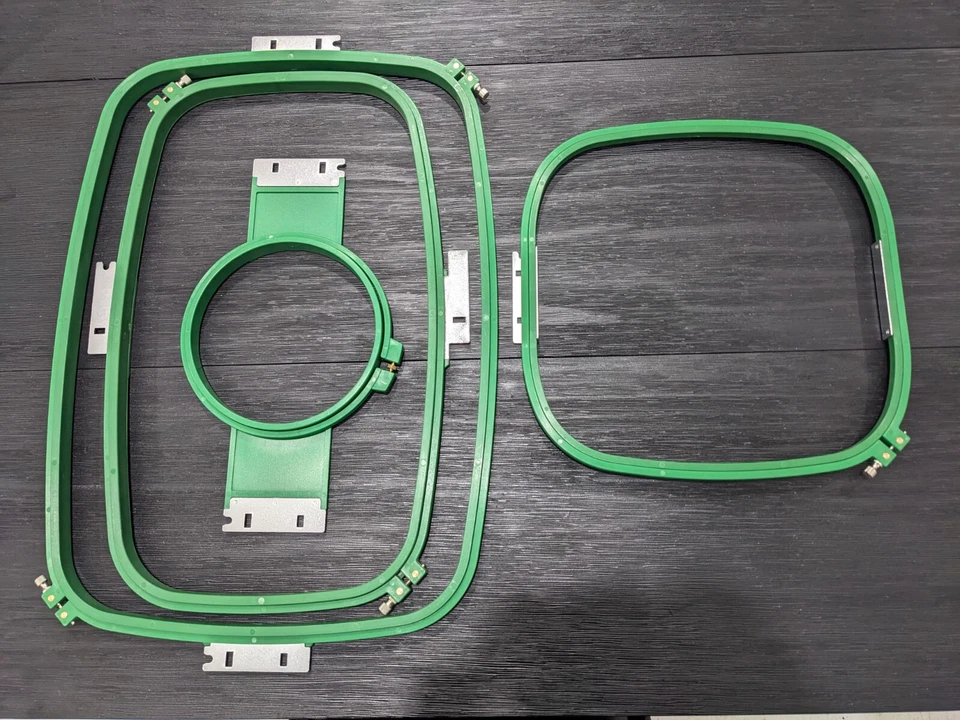 Tajima green embroidery hoops in sizes #15, #18, 338x338, 510x310 - Image 1 of 1