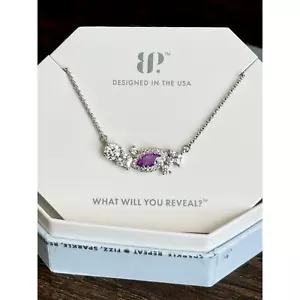 Bomb Party RBP5359 Choose Happy Lab Created Lavender Ice Crystal Rhodium - Picture 1 of 3