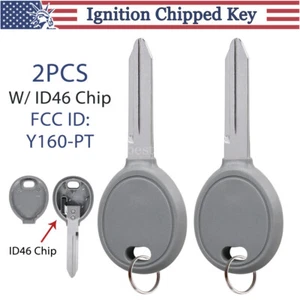2x Replacement For 2001 2002 2003 2004 2005 Dodge Neon Transponder Key Y160-PT - Picture 1 of 6