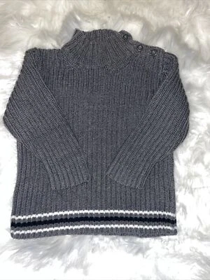 The Children’s Place Boy Gray 4T Sweater Mock Turtleneck Button Shoulder EUC - Image 1 of 4