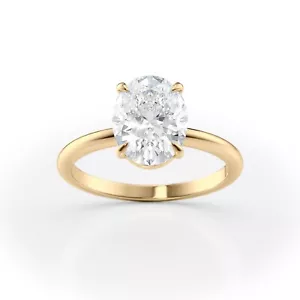 2.0ct Oval Lab Grown Diamond Solitaire Engagement Ring 14k Rose Gold E VS2 - Picture 1 of 10