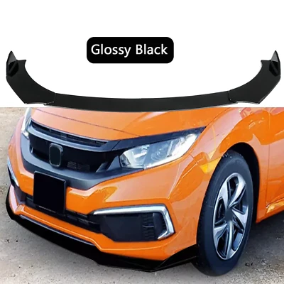 For Honda Civic Sedan 2016-2021 Front Bumper Lip Splitter Spoiler Glossy Black - Image 1 of 4