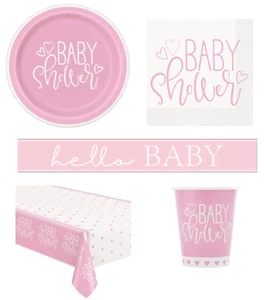 Baby Shower Pink Girl Party Tableware Decorations Baby Shower Girl Gender Reveal - Picture 1 of 20
