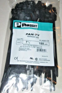 Panduit ZipTies PLM2S-C0 Black 7.4" Marker Pan-ty - Picture 1 of 3