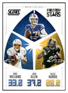 JOSH ALLEN/MIKE WILLIAMS/NAJEE HARRIS 2022 Score Fantasy Stars #3 NFL  ID:42006