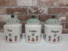Set Of 3 Arthur Wood Ceramic Storage Jars. Tea, Coffee and Sugar. Good used...