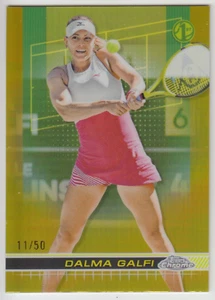 Tenis cromado Topps 2024 Dalma Galfi #178 1er refractor de oro 11/50 - Imagen 1 de 2