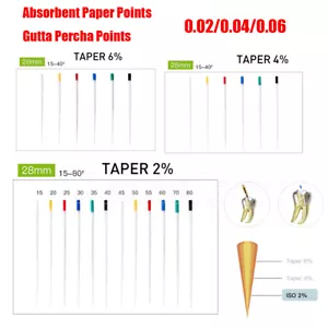 Punti carta assorbente endodontico dentale/punta perca posatoio per otturatore canale radice - Foto 1 di 109