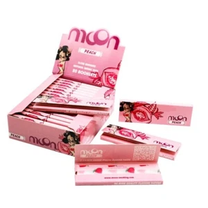 20 Pack MOON Peach Flavor Rolling Papers 1 1/4 Size 77 mm Full Box Tobacco Paper - Picture 1 of 8