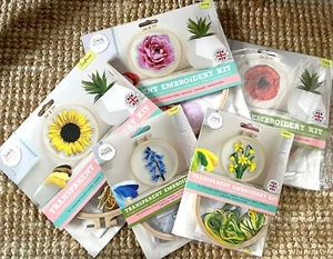 Docrafts transparent EMBROIDERY Kits Flower Simply Make - 6 Designs available - Picture 1 of 25