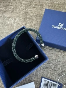 NIB SWAROVSKI CRYSTAL DUST CUFF BRACELET 5250690 CRY ENIT/STS M - Picture 1 of 3