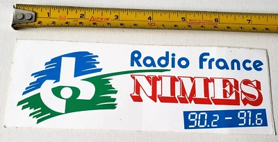 Vintage RADIO France NIMES Station 90.2-91.6 Sticker NOS Authentic - Image 1 of 3