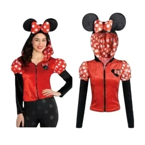 Disney Minnie Mouse Halloween Kostüm Hoodie Ohren Schleife Damen Small/Medium Neu ohne Etikett - Bild 1 von 10