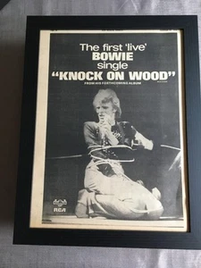 David Bowie Knock On Wood Framed Advert / Ad 18" x 14" - Picture 1 of 1