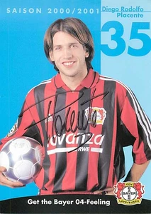 Diego Placente Original Autogrammkarte Bayer Leverkusen - ca.11cm x 15cm - Bild 1 von 2