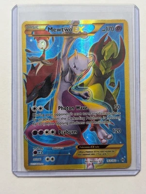 *Heavy Played* Mewtwo EX 163 Secret Full Art 163/162 Breakthrough Holo 2015 - Image 1 of 4