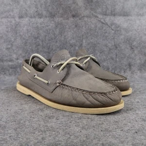 Sperry Herren 8 Top Sider Bootsschuhe Klassisch Leder Lifestyle Preppy 2 Augen Grau - Bild 1 von 14