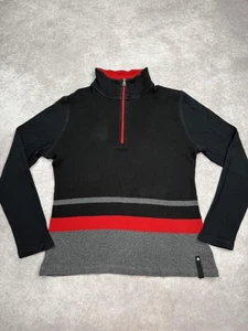 VTG Lauren Ralph Lauren Sweater Womens Large Striped Half Zip Pullover - Picture 1 of 17