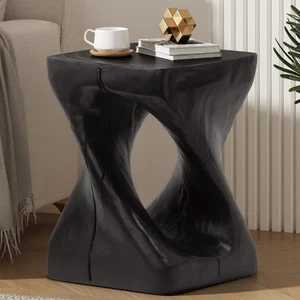Twist Shape MGO Accent Side Table Set, Unique Modern End Table with Wide Pede... - Bild 1 von 7