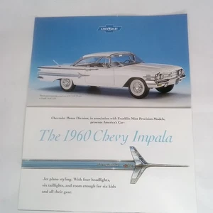 Franklin Mint Brochure 1960 Chevy Impala Blue Chevrolet Collectible Model Car - Picture 1 of 5