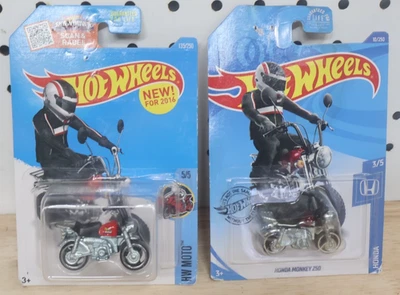 Bom Par de Hot Wheels 2016 Honda Monkey Z50 Novo/NOS - Novo no Cartão - Imagem 1 de 4